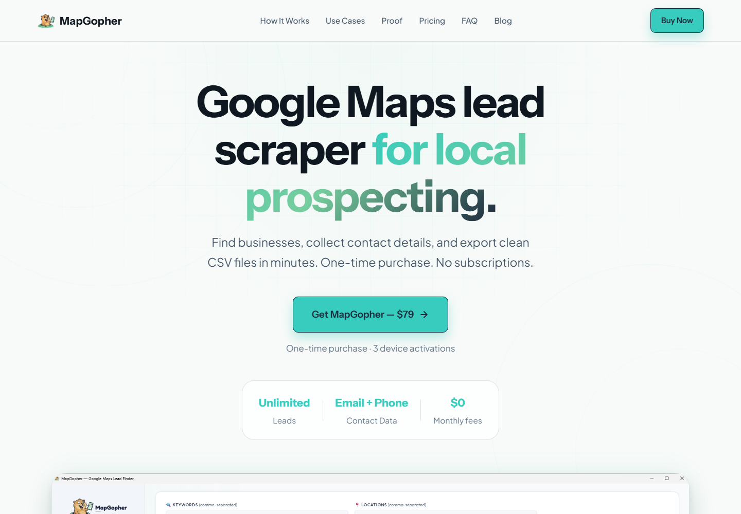 MapGopher product interface